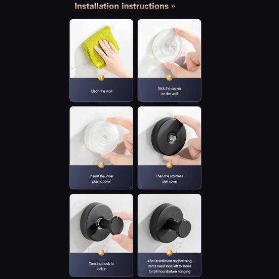 Suction Cup Hooks No Drill Wall Hooks Removable Heavy-duty Stainless Steel Hooks for Bathroom Shower Towels Door Wreaths Glass Window