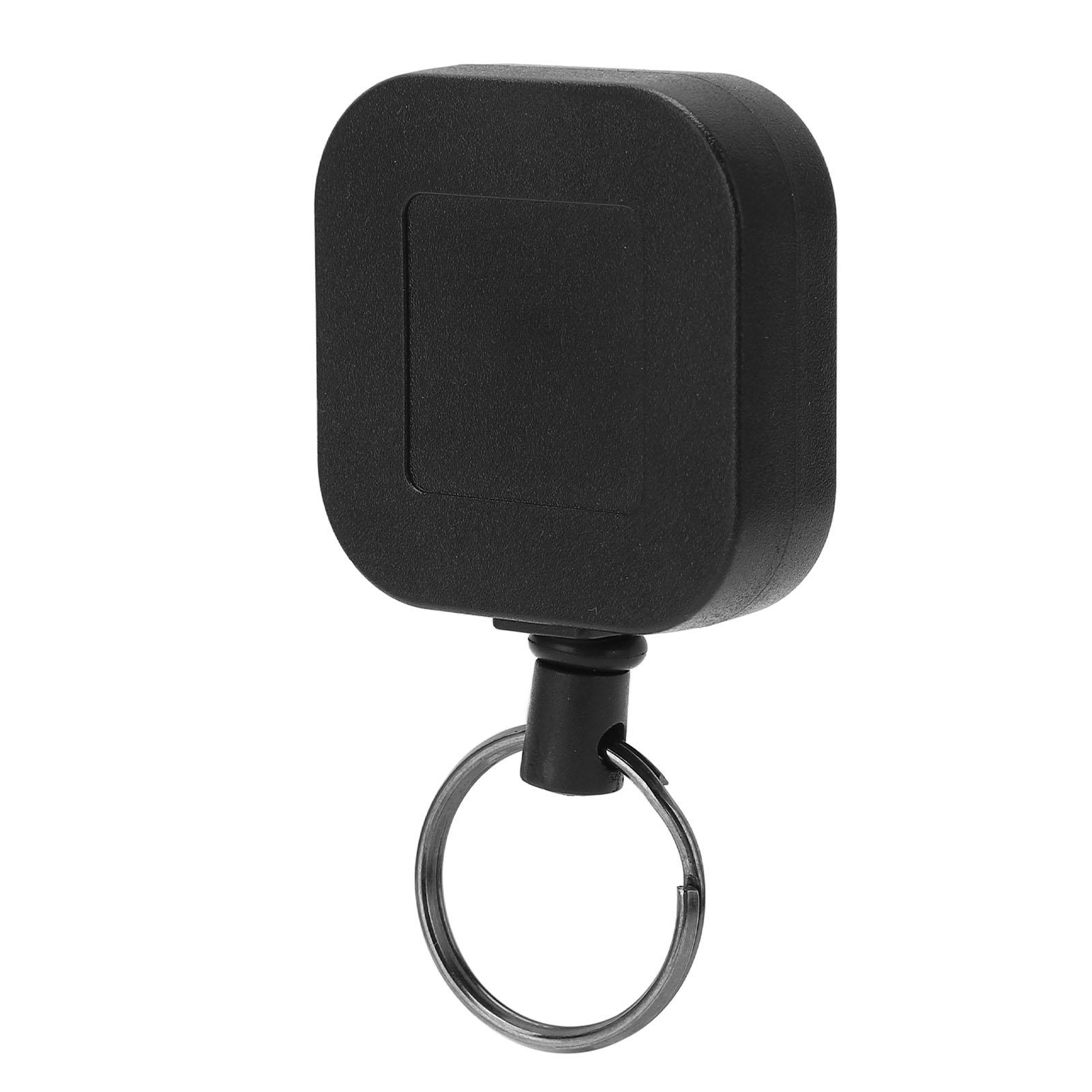 Retractable Keychain Black Plastic Wire Rope High Resilience Portable Keychain for Anti Lost