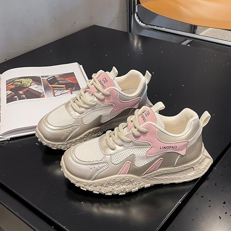 

Fashion casual dad shoes sports Forrest Gump shoes women s 2025 summer new mesh breathable color matching German training women s shoes 40 рожевий