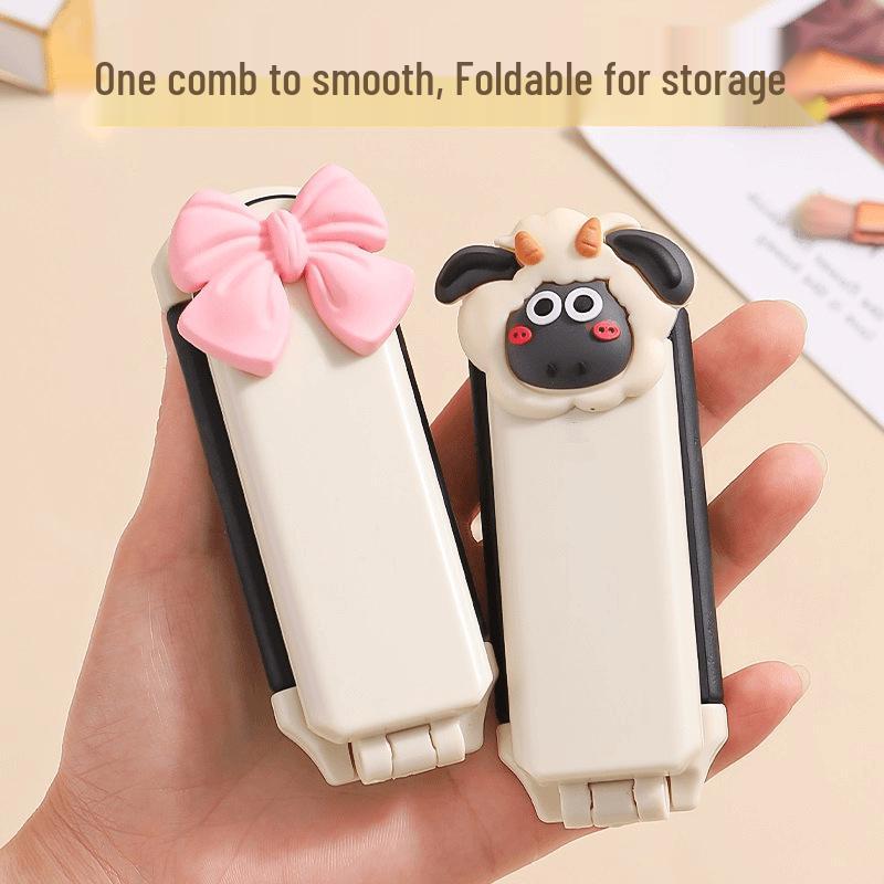 Portable Folding Comb & Makeup Mirror for Girls