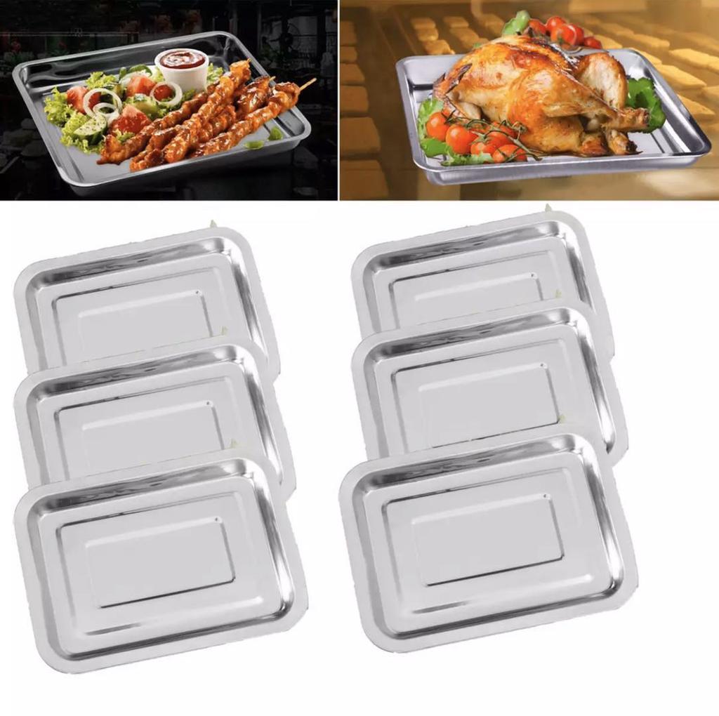 Buy Stainless Steel Bbq Food Container Tray Rectangular Plate Grill