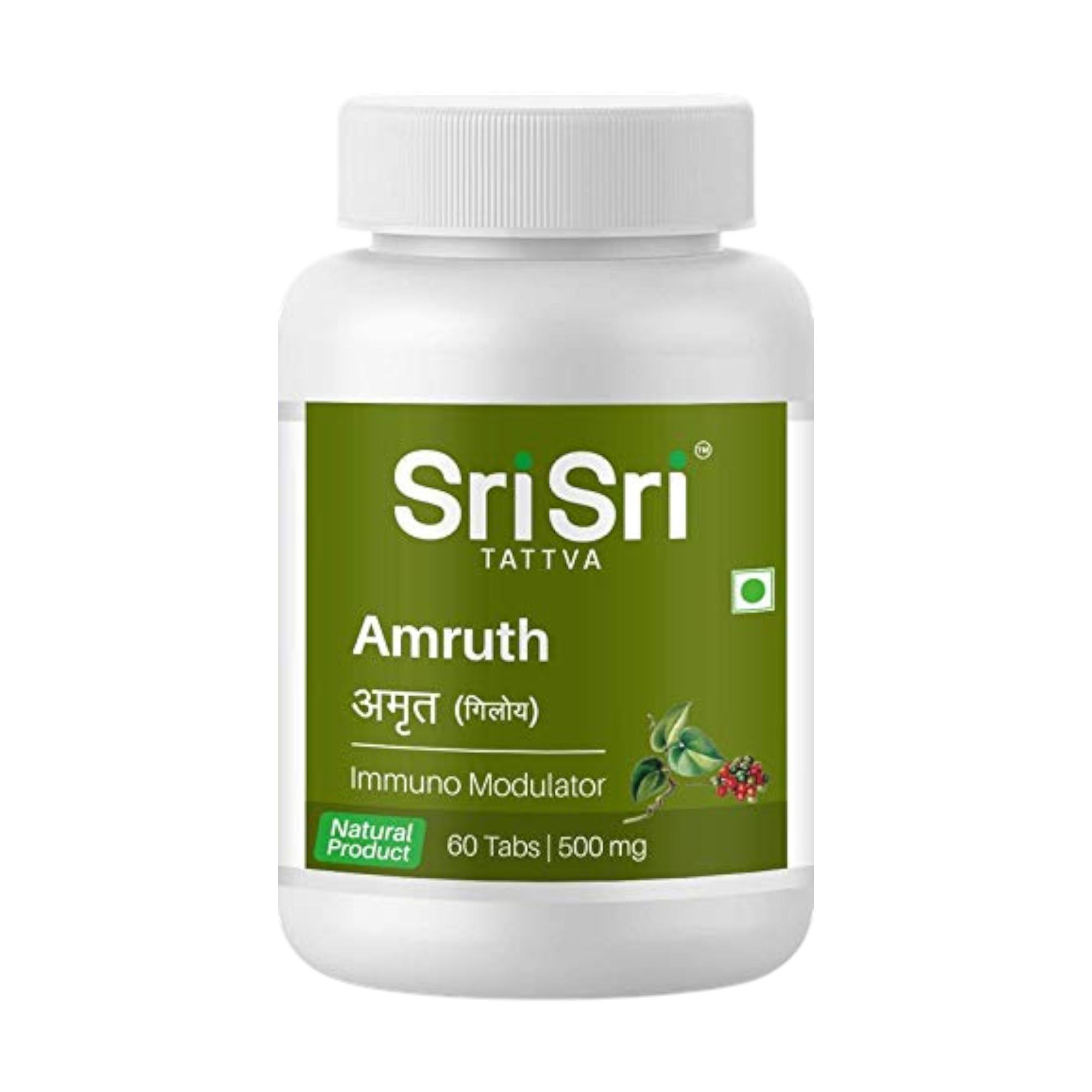 

Sri Sri Tattva Ayurveda Amruth 500 Mg 60 Tablets X Pack of 2 for Immunity Support and Overall Wellness