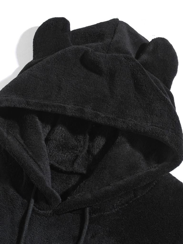 Beliebter Unisex Plüsch-Hoodie für Herbst/Winter – Lässige lockere Passform für Zuhause und Draußen