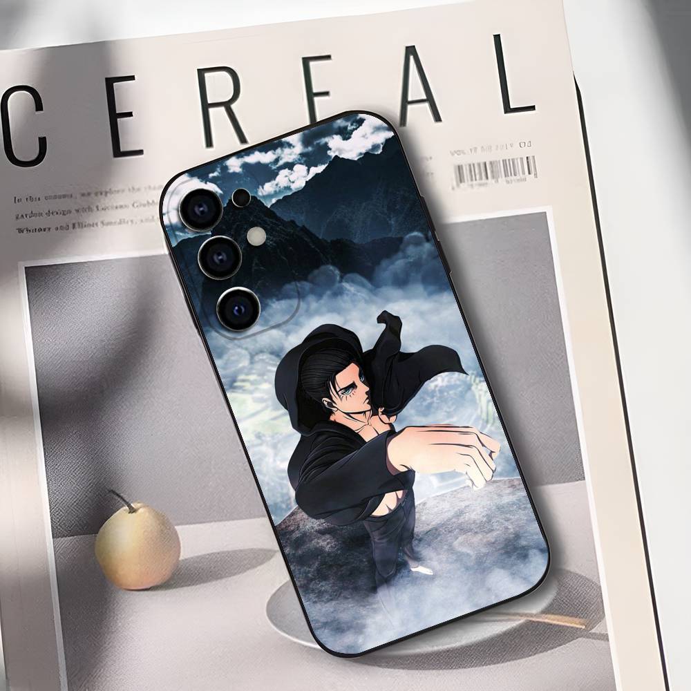 E-Eren Yeager A-Attack On T-Titans Phone Case For Samsung S25,S24,S21,S22,S23,S30,Ultra,S20,Plus,Fe,Lite,Soft Black Cover