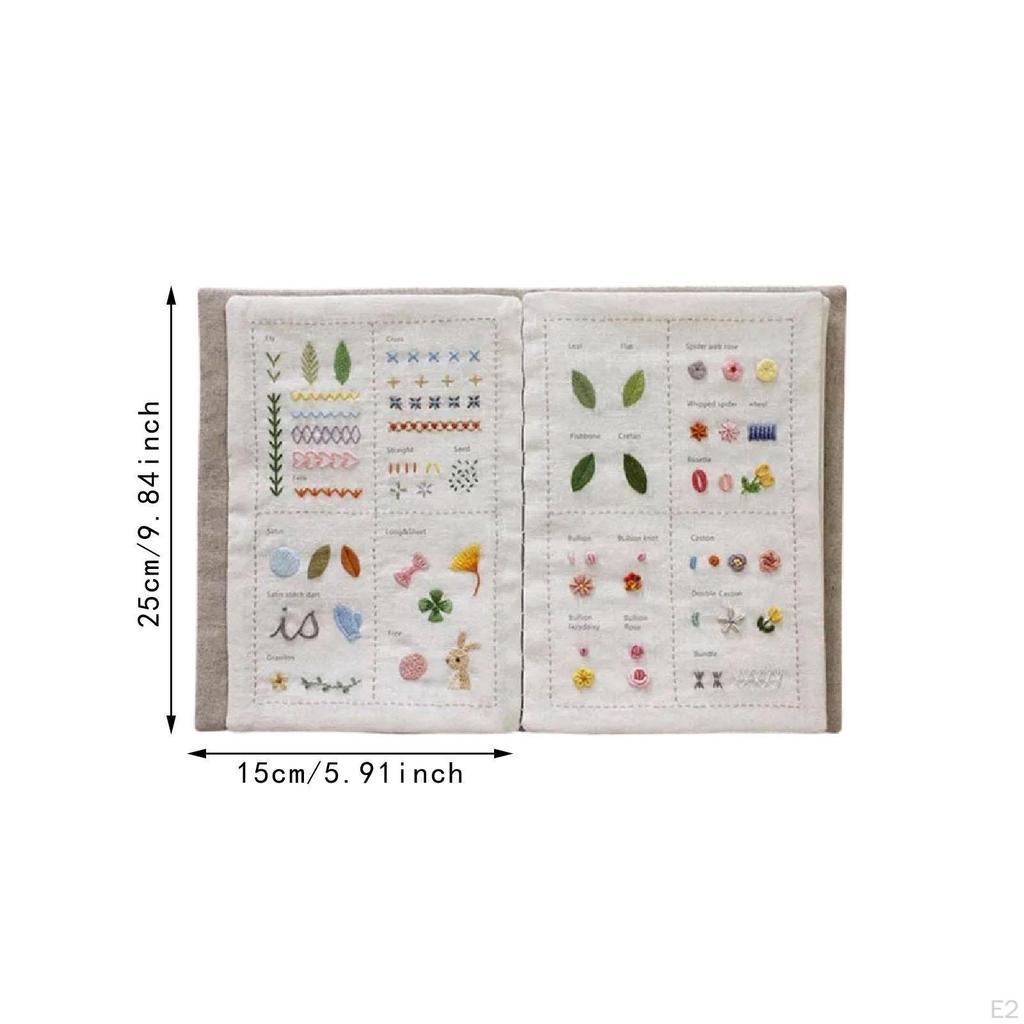 DIY Stitch Book Guide Educational Practice Craft with Tools for Beginners Embroidery