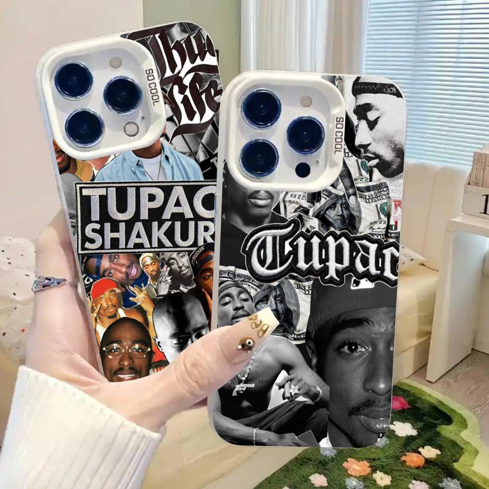 Rapper 2Pac Singer Tupac Cover For iPhone 17Air 16 15 14 13 12 11 Pro Max X XS XR Plus Colorful Silver Phone case