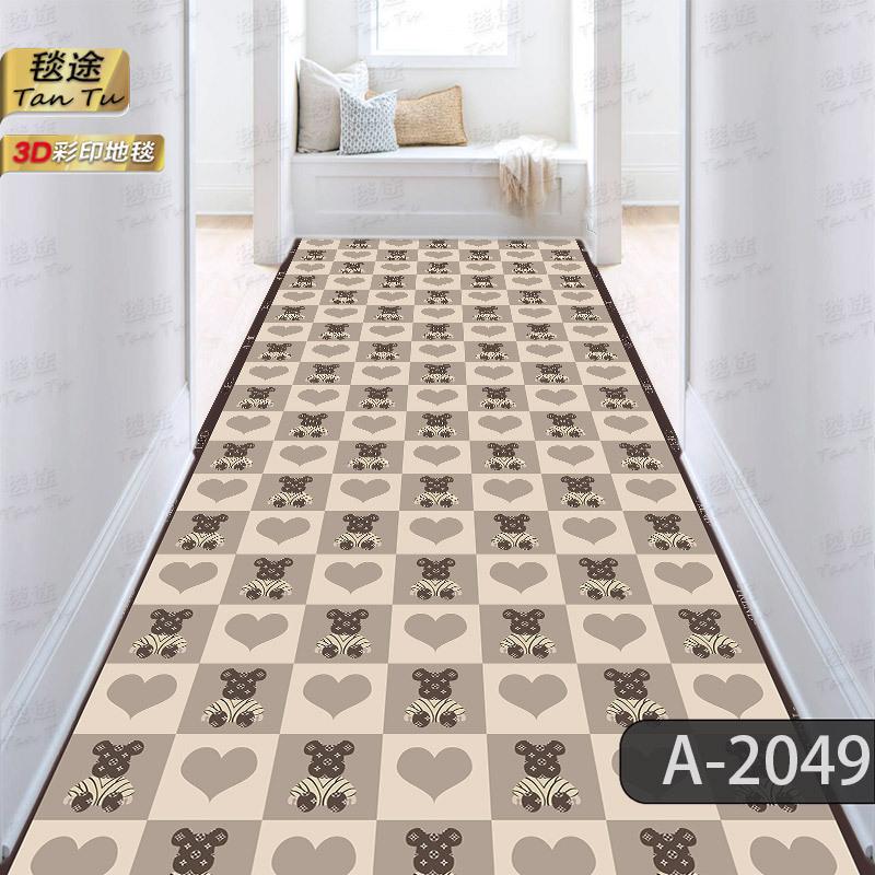 

3D Цветы и трава Коридор Длинные ковры Легкий роскошный коврик для прихожей Нескользящий ковер Пасторальный дорожный коврик для лестницы W80*H200CM