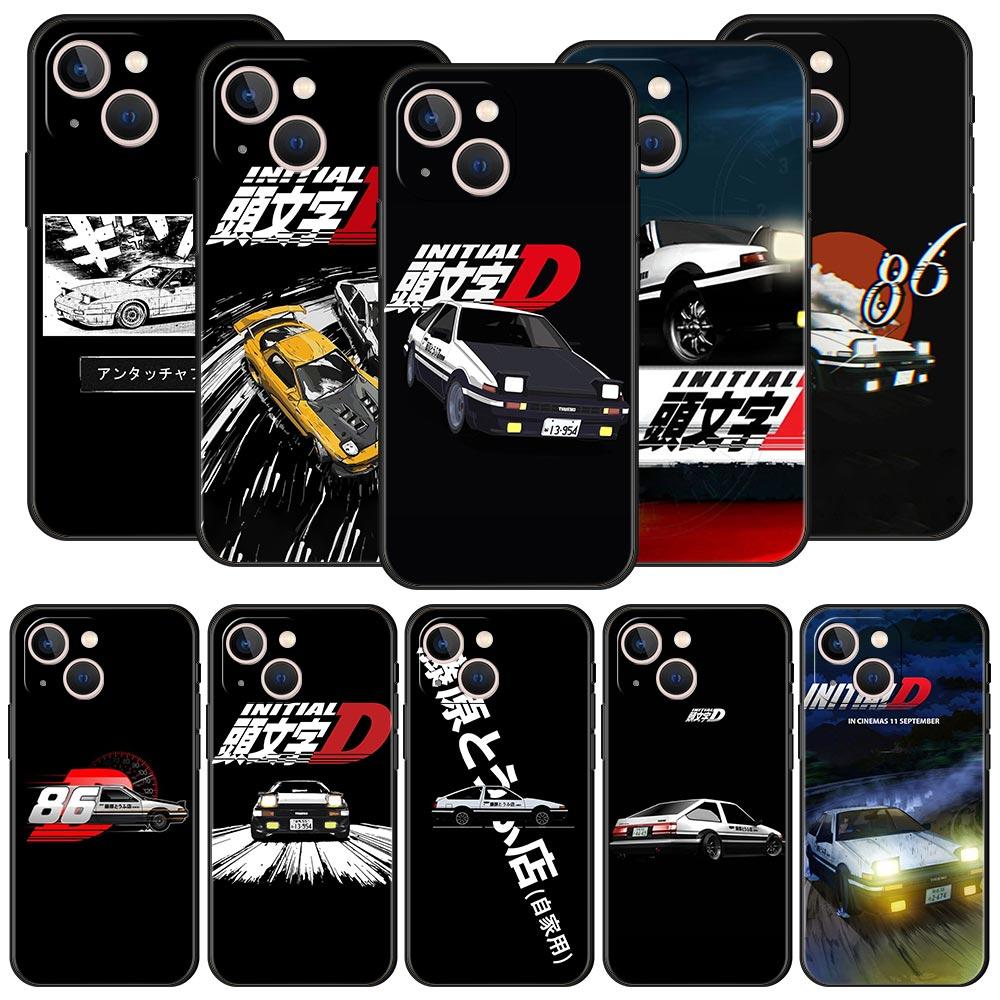 Initial D Car Phone Case Cover for iPhone 17 16 15 14 13 12 11 Pro Max 17 Air Plus Shockproof Soft TPU Shell Fundas Capas Coque