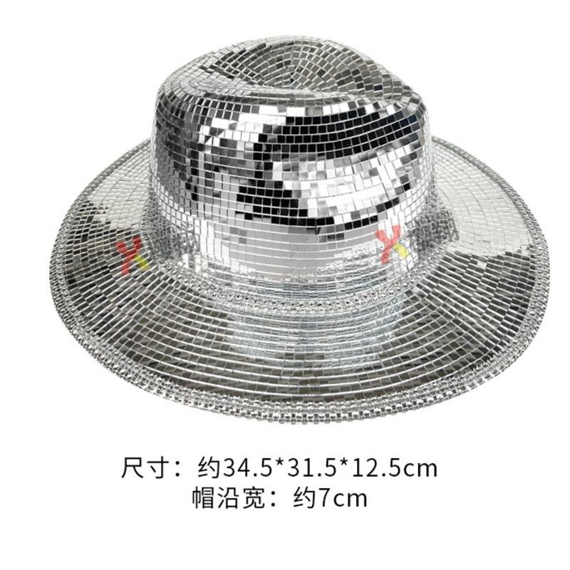 Holographic Mirror Fisherman Bucket Hat Shiny Reflective Disco Style Party For Women Teens Rave Festival Nightclub Dance Gift