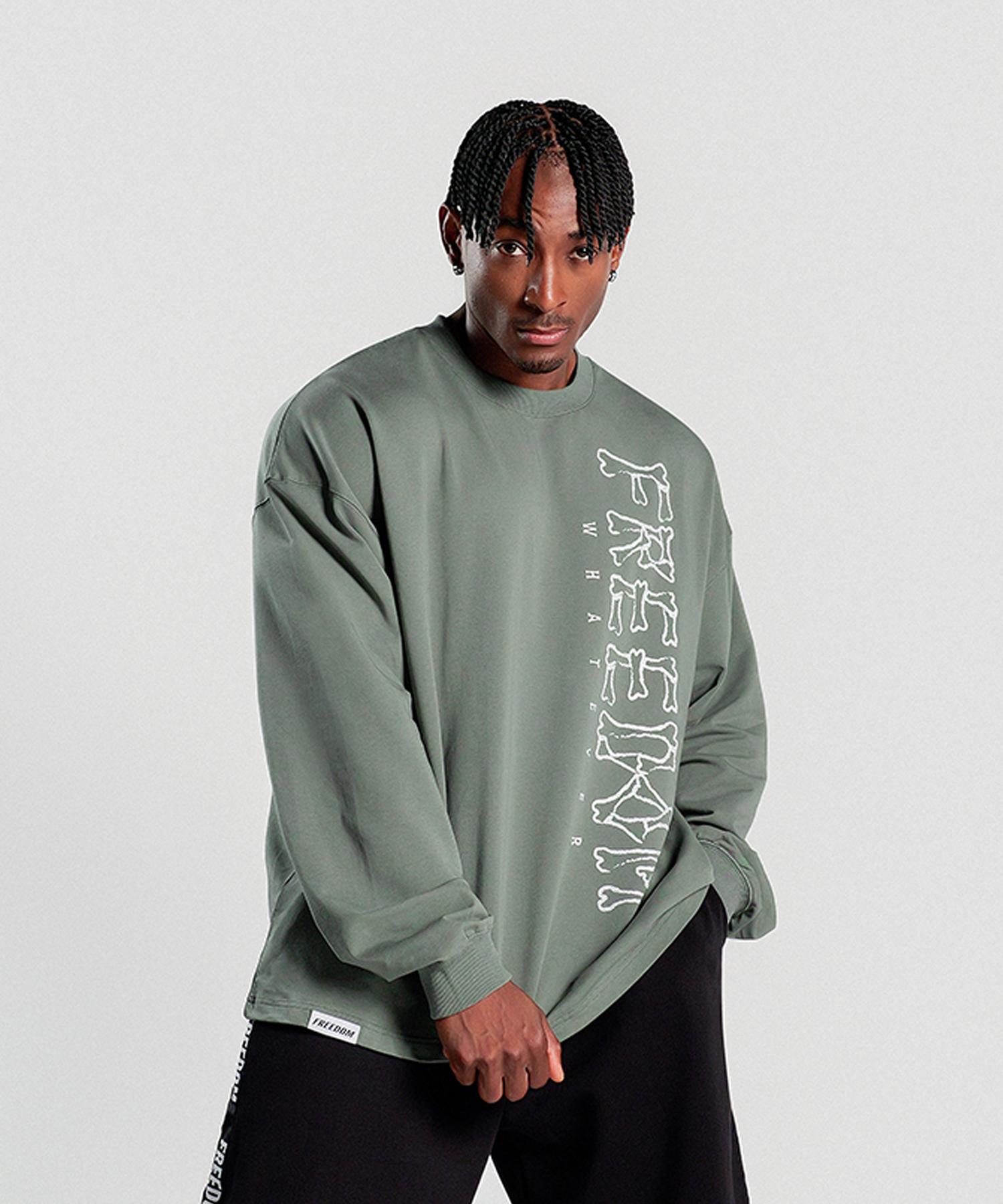 Freedom Cracked Bone Logo Long Sleeve (Khaki) Khaki/L