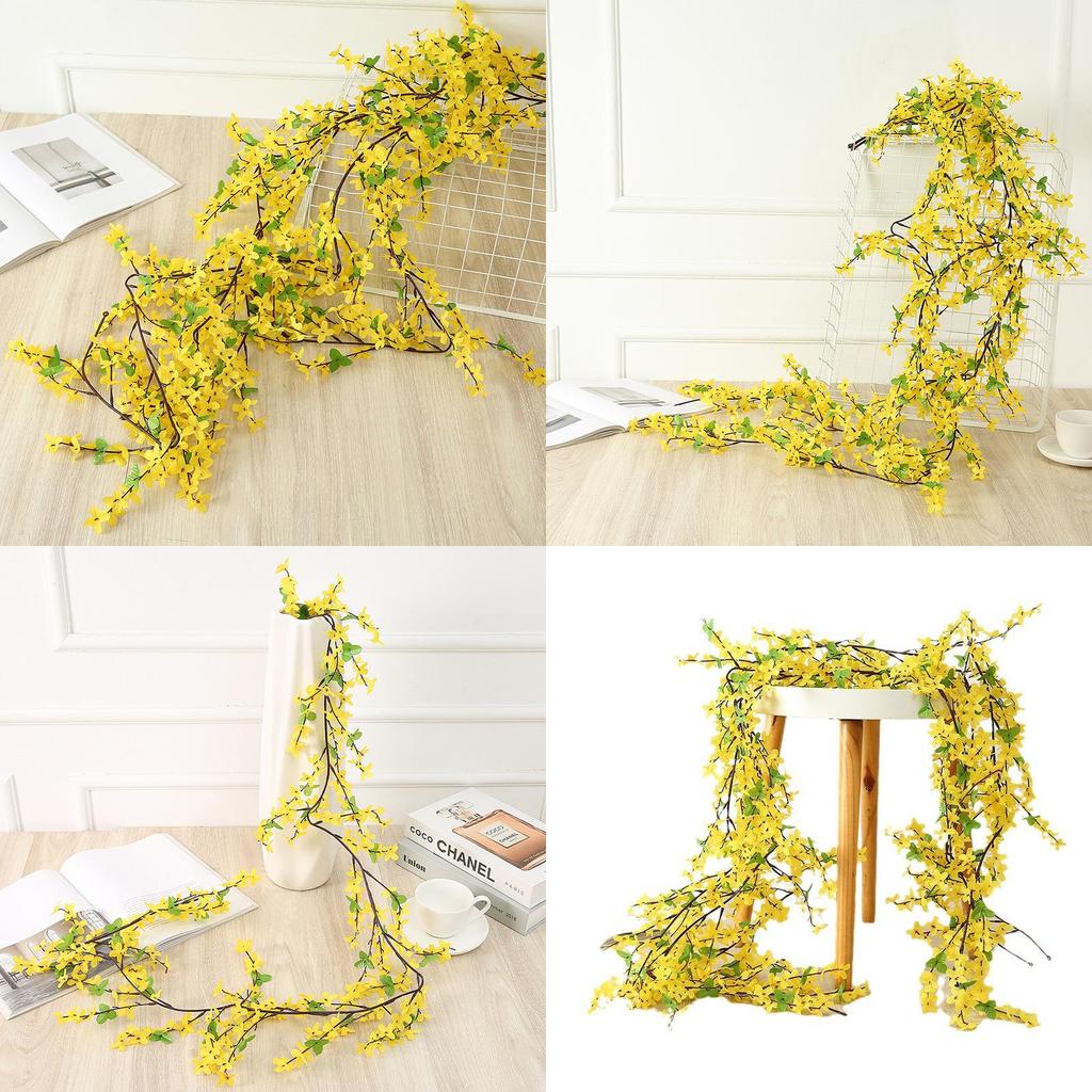 Faux Spring Blossom Vine With Yellow Flowers For Wedding Decor And Photo Shoots