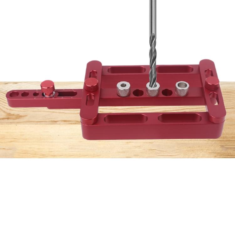 Woodworking 3-in-1 Dowel Hole Drilling Punching Locator Aluminum Alloy Tool