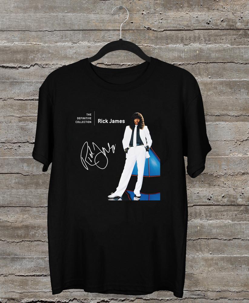 Мужская черная хлопковая футболка с коротким рукавом Rick James Signature, все размеры, унисекс L