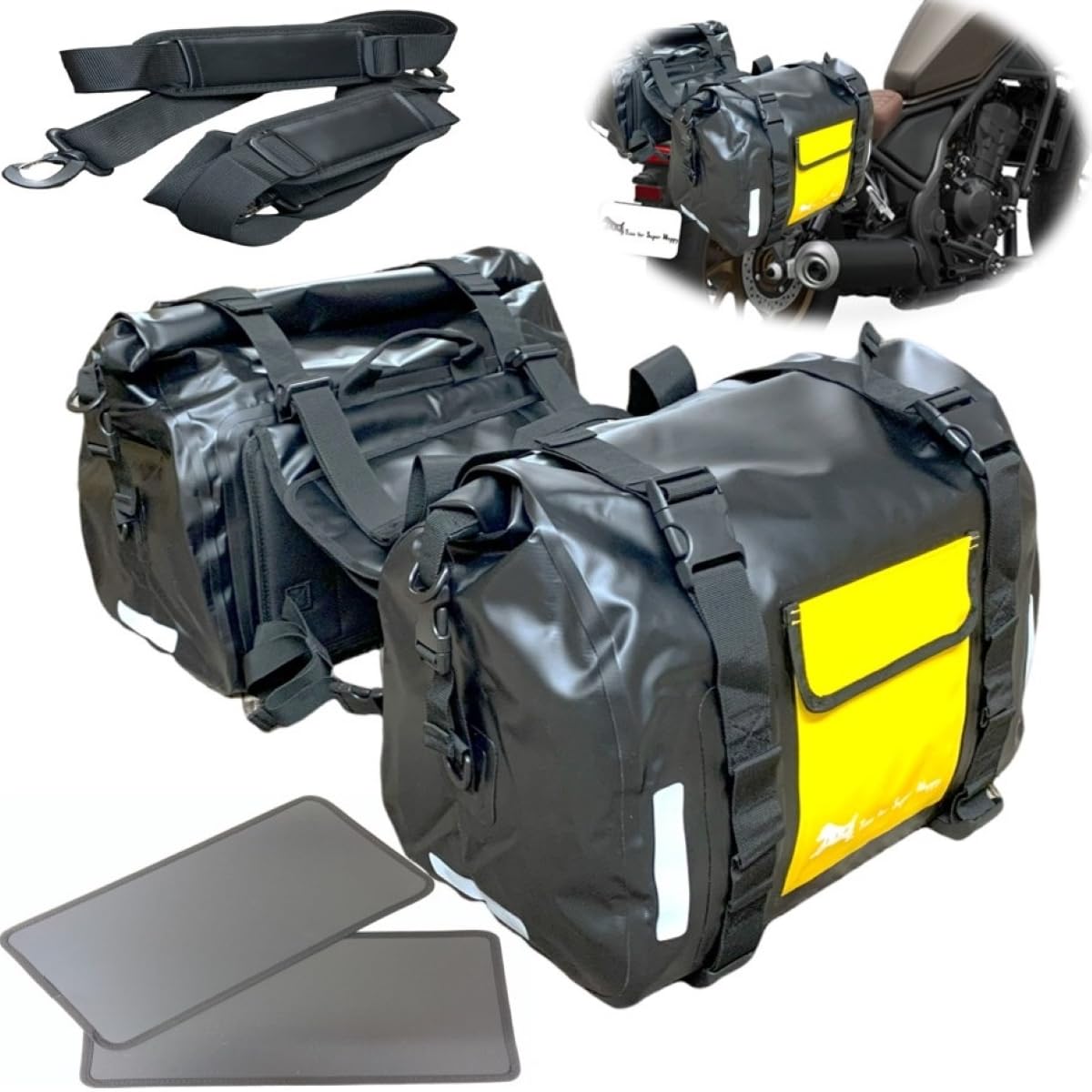 

Waterproof Motorcycle Side Bags of with Reinforced Bottom Waterproof Engine Guard Motorcycle Side Shoulder Bags with Large Motorcycle Riding Tools and