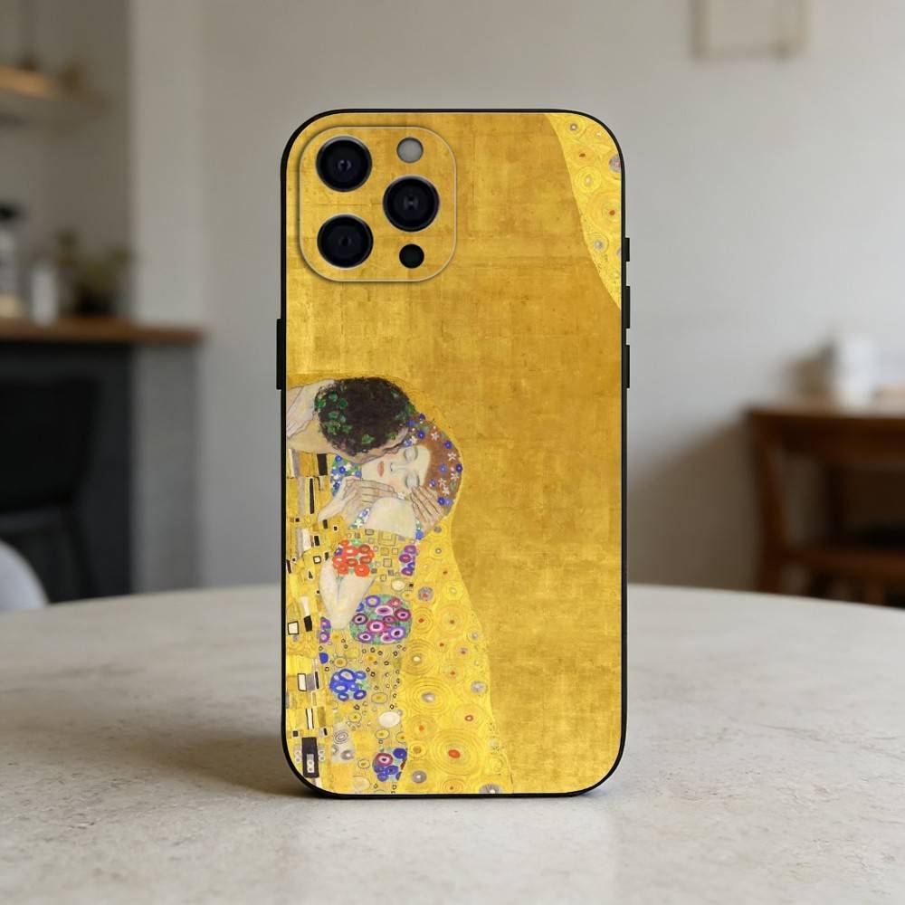 Чехол для телефона «Поцелуй» Г-Густав Климт П-Картина Для iPhone 17,16,15,14,13,12,11 Plus,Pro Max,SE4 Мягкий силиконовый черный чехол iPhone13PRO