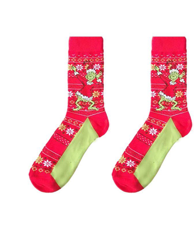 

Мужские аниме носки до середины икры - Дизайн «Четыре сезона Рождество» One Size