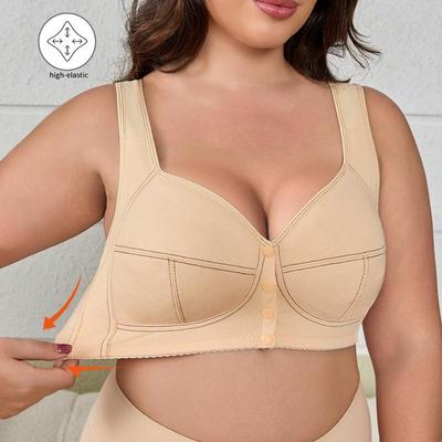 Plus Size Wire-Free Front-Closure Bra: European/American Sizing (0XL-4XL) Bestseller
