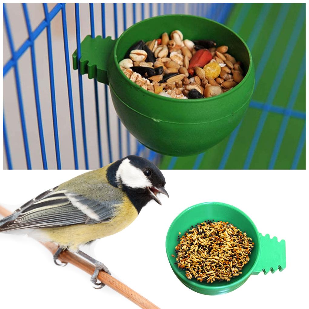 1 Pieces Plastic Pet Feeding Bowls Clip-On Birdfeeder with Clamp Tray Small Animal Farmhouse Garden Accessories