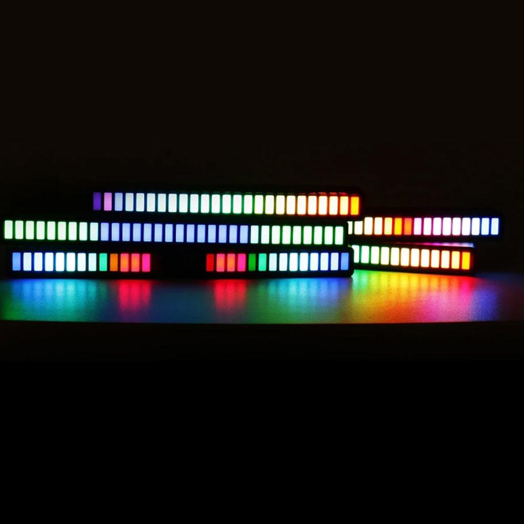 RGB Sound Control Rhythm Lights 3 PCS 32 LED 18 Colors Audio Spectrum Mode 5 Levels of Speed 4 Levels of Brightness TYPE C USB Portable Voice