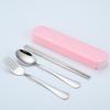 Portable Stainless Steel Cutlery Set: Spoons, Chopsticks, Knife, Fork - Three-Piece Set