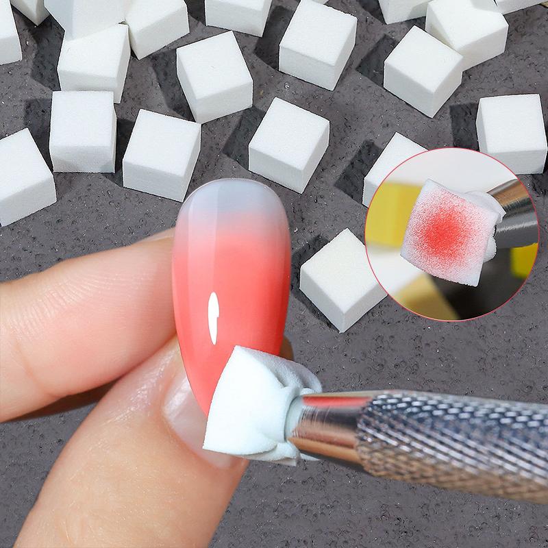 50Pcs/Bag Square Soft Sponges Gradient Nail Art Stamper Tools Color Fade Easy Transfer Stamping 1cm Mini Sponge Nail Art Tools