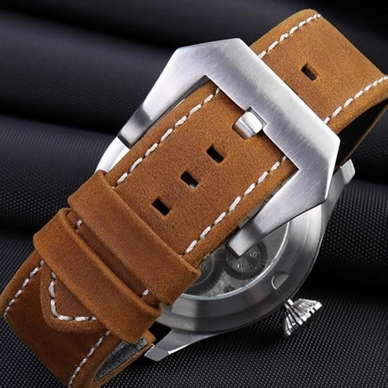 23mm Vintage řemínek pro Zenith Pilot 29.2430 Bronzový řemínek z hovězí kůže pro letce Retro matný pásek Náhradní náramek Černý Hnědý