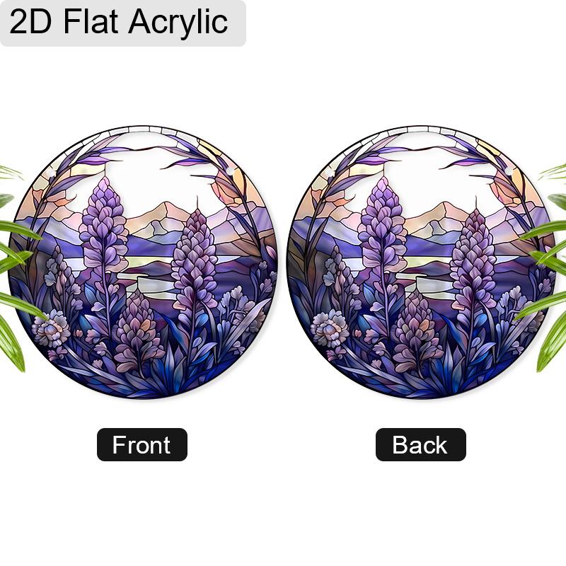 Acrylic Purple Lupine Flower Suncatcher Stained Glass Effect Window Hanging Ornament Nature Lover Gifts
