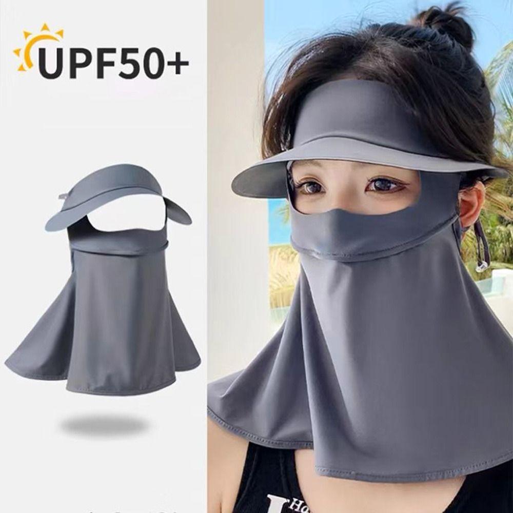 Ice Silk Sun Protection Mask UPF50+ Sunshade Face Mask New Anti-UV Neck Scarf Outdoor