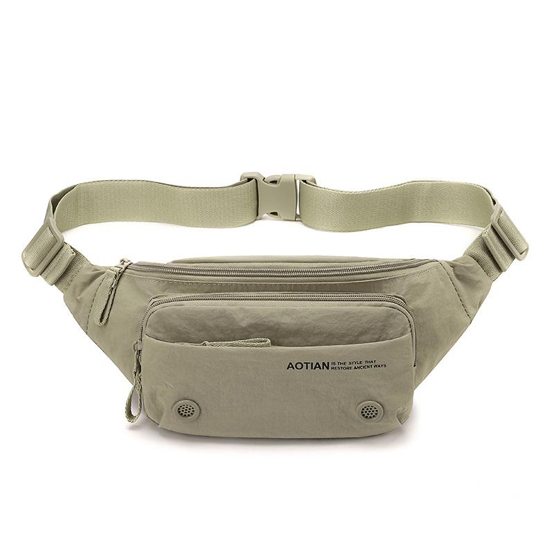 Men s Multi-compartment Waist Bag Lightweight Chest Bag Solid Color Crossbody Bag