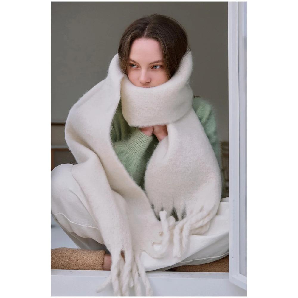 Luxusní Kašmírová Jasné Jednobarevné Dámská Šála Zimní Šál a Omotávka Bandana Pašmína S Třásněmi Dámský Foulard Hrubá Deka