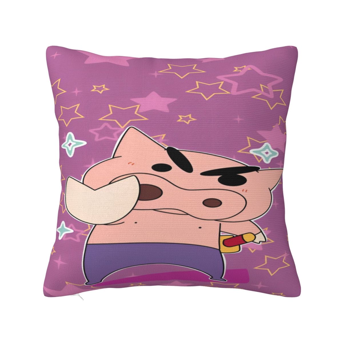 Stylish Home Buriburizaemondecor Pillowcase Stuff Anime Cartoon Pillow Covers Zippered Multi-Size Peach skin 18*18(CM)-1Pcs