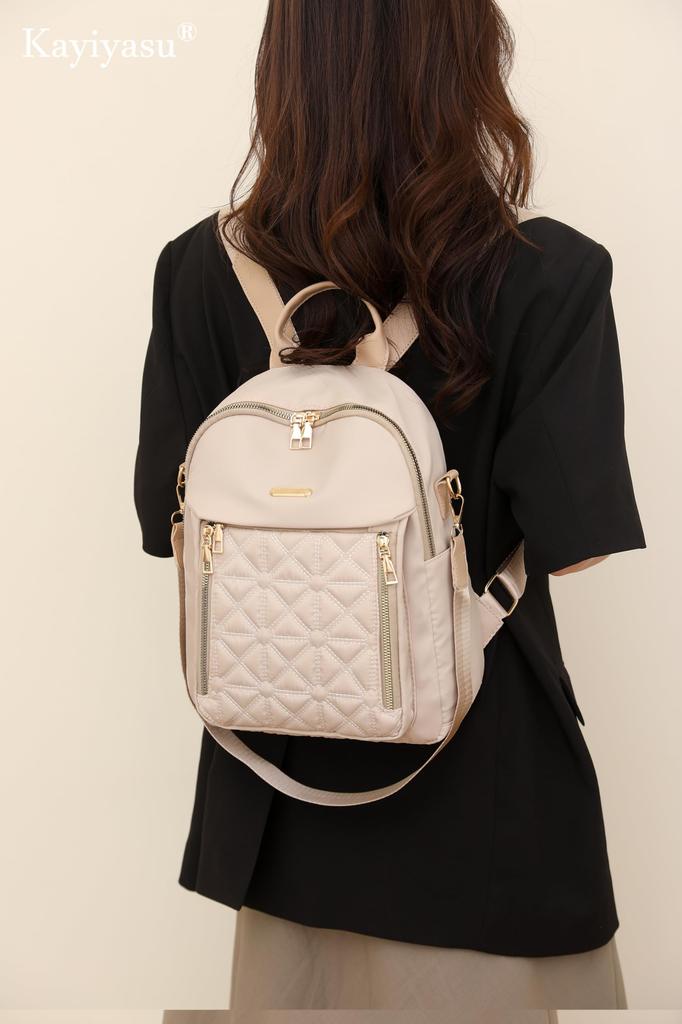 Kayiyasu Σακίδιο Πλάτης Ιδανικό για και στην Πόλη 3-Way Γυναικείο, Δημοφιλές, Πολλαπλές Θήκες, Κομψό, Casual, Ελαφρύ, Για Μετακινήσεις, Ταξίδι, (Μπεζ)