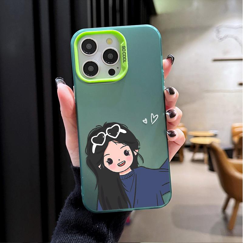 Lovely Couple Couple Phone Case For iPhone 17 Air 16e 15 14 13 12 11 Pro Max Plus Mini SE Anti Fall Matte Back Cover