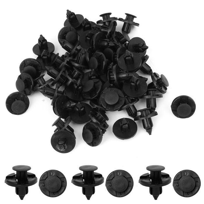 Sourcingmap 50 X 8Mm Hole Plastic Rivets Fastener Push Clips Black For Car Auto Fender