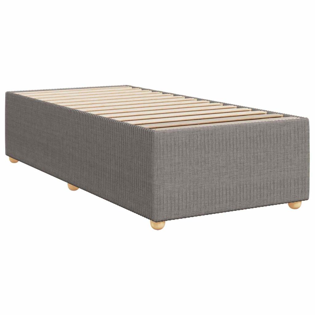 Box Spring Bed with Mattress and Headboard Taupe 90 x 190 cm Fabric