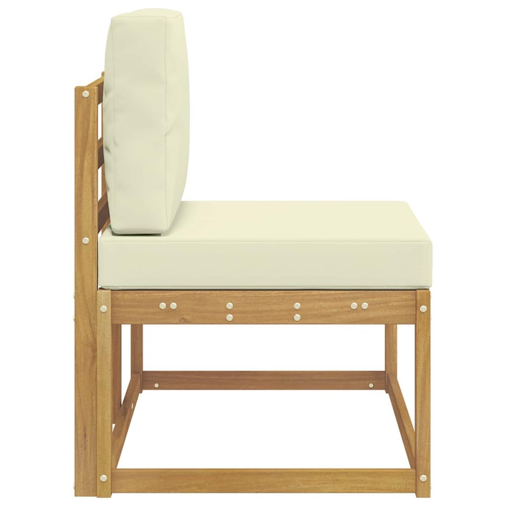 Outdoor End Sofa White 91 X 63 X 73 Cm Solid Acacia Wood
