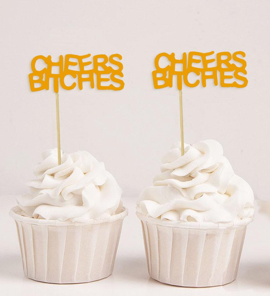 Darling Souvenir| Cheers Cupcake Toppers| Party Dessert Decorations - Pack Of