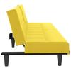 Yellow Beige Sofa Bed with Drink Holders