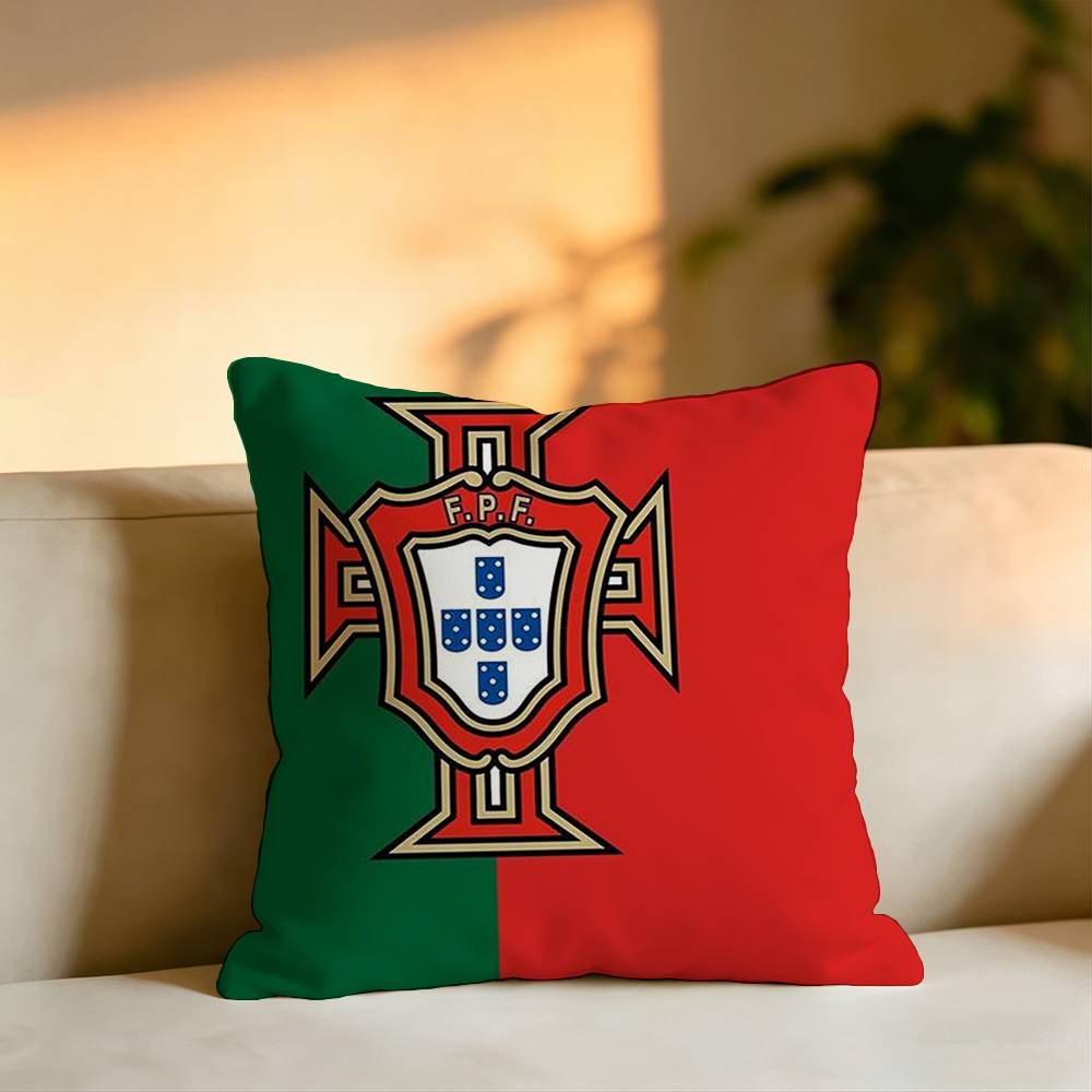 Portugal The Quinas Flag Square DoubleSided printed Pillow Case Bedroom Bedside Pillow Sofa Cushion Cover