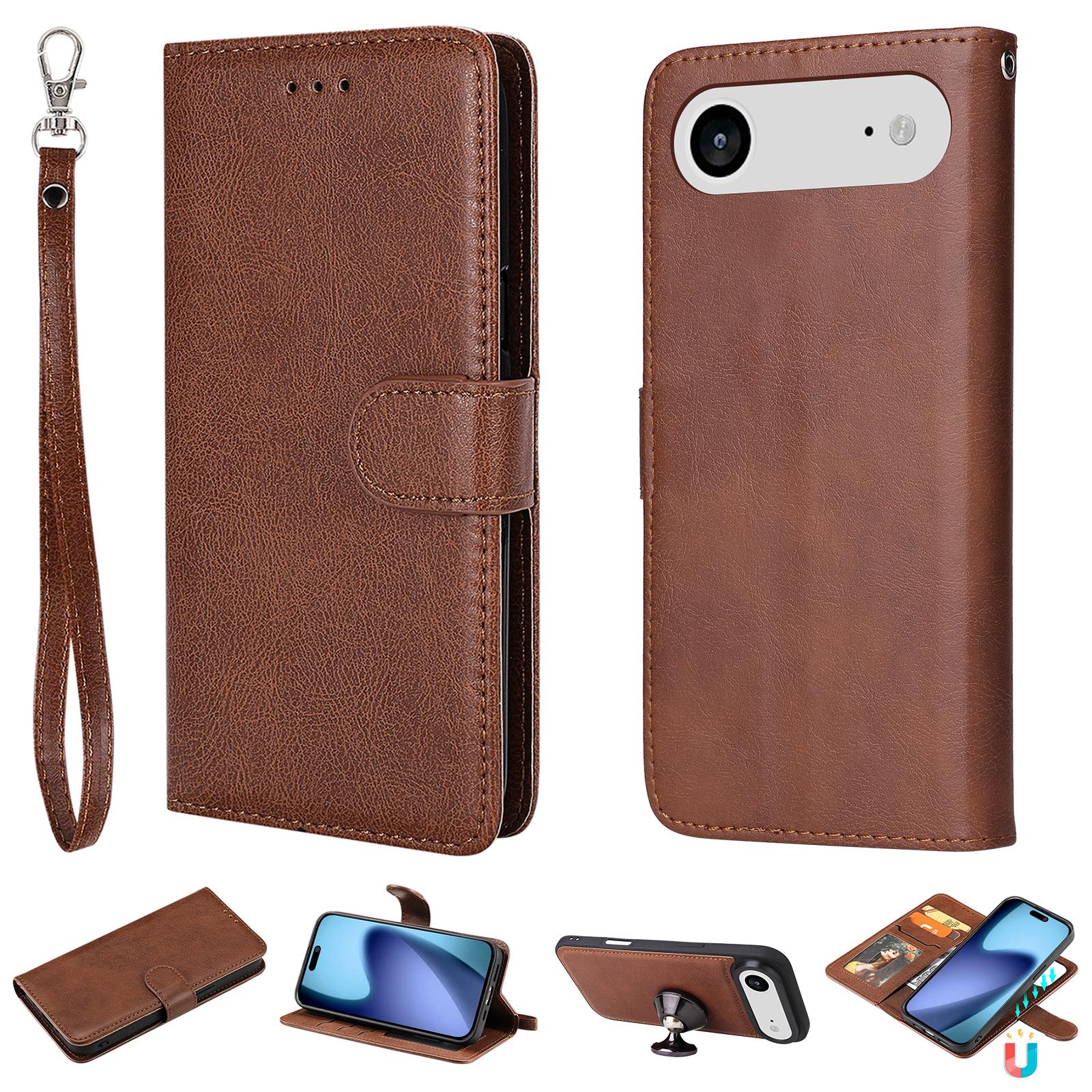 

For iPhone Air Case 2 in 1 Detachable Magnetic Leather Wallet Mobile Cover with Strap D