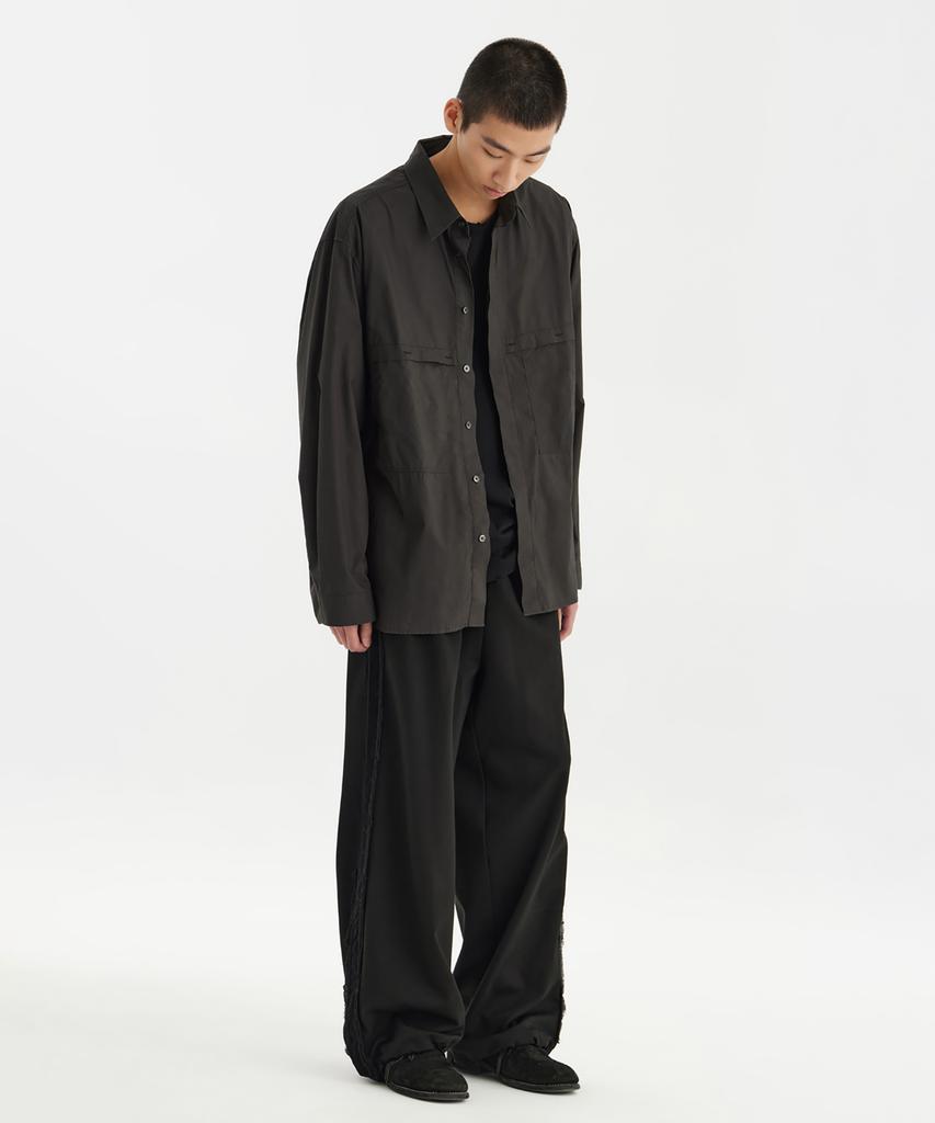 YOUTH Detachable Hooded Shirt - Charcoal Gray