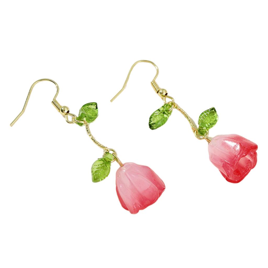 Unique Ear Jewelry Stylish Tulips Leaf Shaped Earrings Charming Earrings Ear Drops Perfect Gift for Fashion Enthusiasts