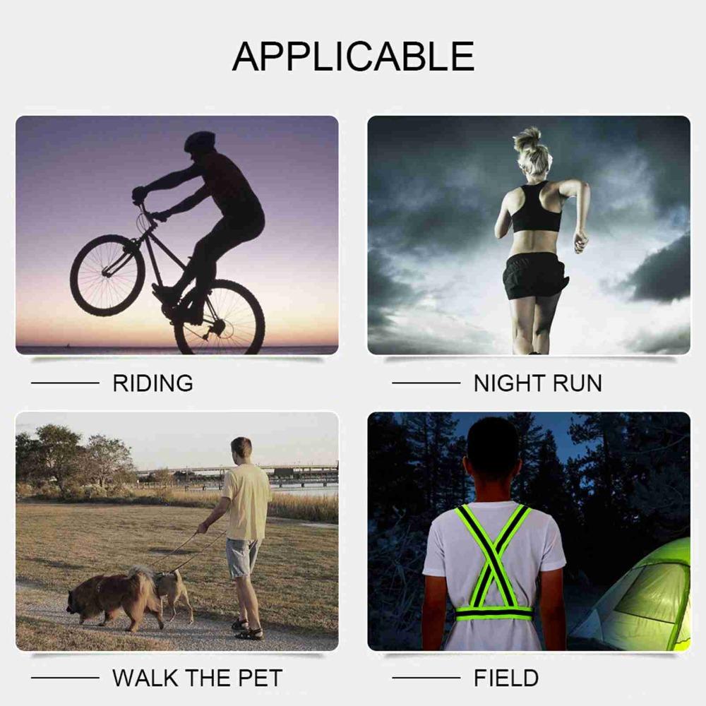 2pcs Green Color Reflective Safety Vest Unisex Design Warning Safety Vest Jogging Activity