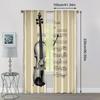 2pcs   Curtain Set Classic Violin & Sheet Music Design Machine Washable Polyester (without rod) Versatile All for Bedroom   Living
