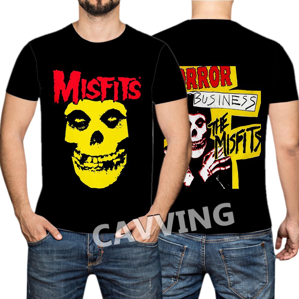 T-shirt Rock Band Misfits Estivi Stampa 3D Streetwear Uomo Donna Moda Maglietta a Maniche Corte T-shirt Top Abbigliamento Uomo