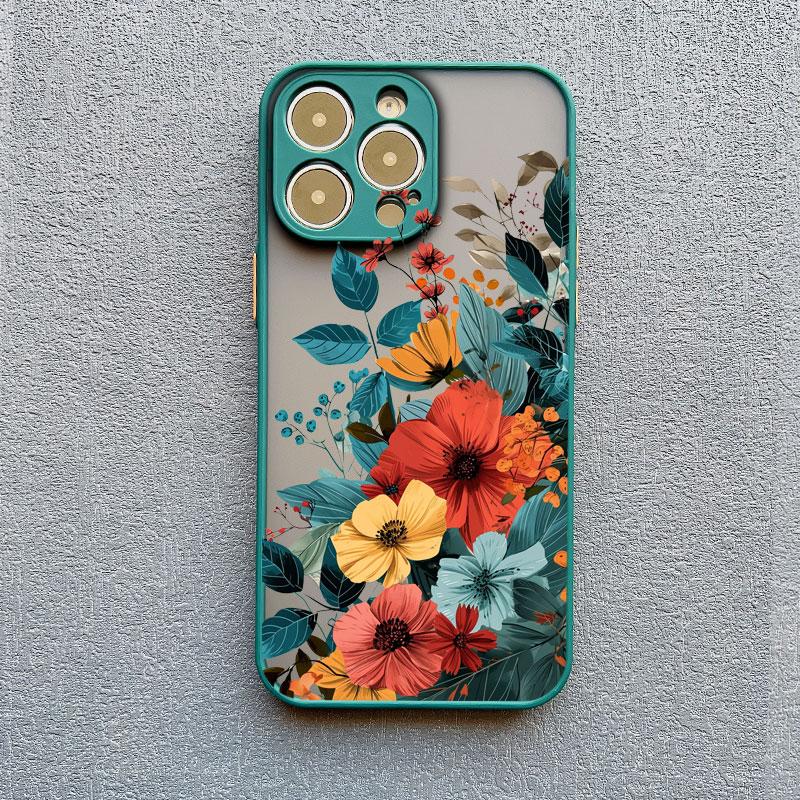 Vintage Blumen Handyhülle Für iPhone 12 11 13 Pro Max Mini 16 15 14 Pro Max X XR XS 8 7 14 15 Plus SE Schmetterling Pflanze Rückseite