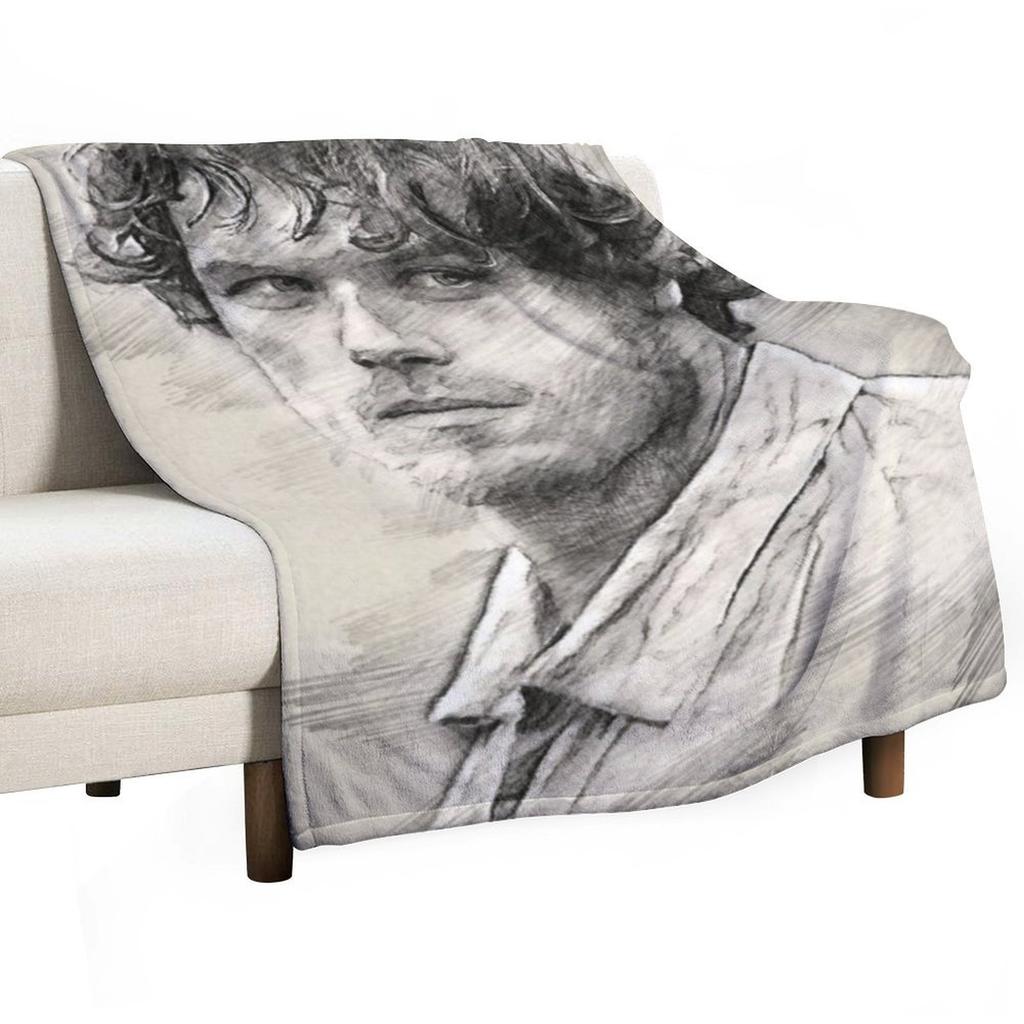 Sam Heughan - Jamie Fraser Throw Blanket bed plaid Extra Large Throw Bed linens for sofa Blankets