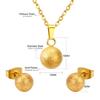 Geometric Round Steel Bead Earrings And Necklace Set Fashion Women Jewelry