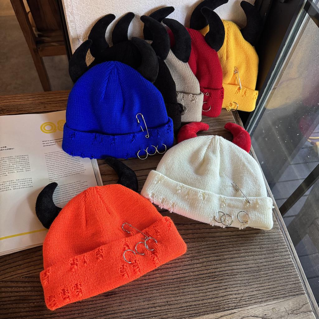 Solid Acrylic Color Knit Hat Elastic Fit Autumn Winter Cold Protection Supplies