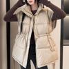 Gilet alla Moda Invernale Caldo Donna Capispalla Con Cintura Piumino Senza Maniche Casual Spesso Giacche da Donna